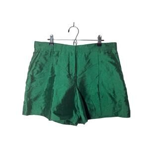 Valentino Silk Shorts - Emerald Green - Women's Size 8